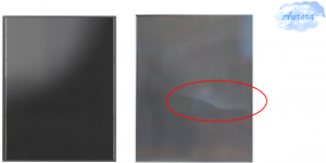 Aurora-effect dat zichtbaar kan zijn op Solar Frontier zonnepanelen Aurora-effect Solar Frontier