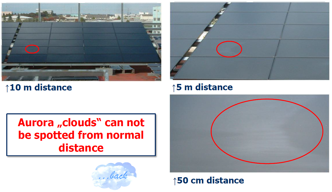 Test; Op welk zonnepaneel is het Aurora-effect zichtbaar? Aurora-effect test Solar Frontier